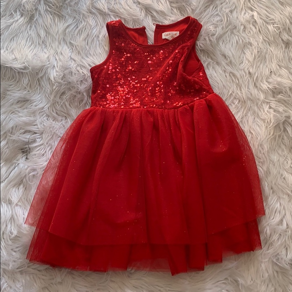 Cat and jack red sequenced tutu dress